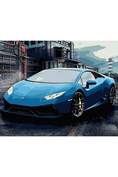 Canvas Mavinin Duruşu Sayılarla Boyama  Seti  Kasnaklı 100 x 140 cm ürün görseli 1