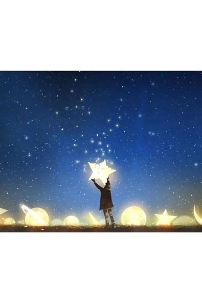 Canvas Yıldızlar Altında Sayılarla Boyama Seti  Rulo ürün görseli 1