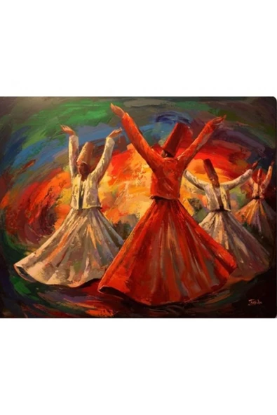 Canvas Mevleviler Sayılarla Boyama Seti Kasnaklı 50x65 cm ürün görseli