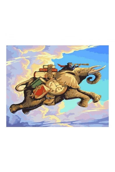 Canvas Uçanfil Sayılarla Boyama Seti   Kasnaklı 50 x 65 cm ürün görseli 1