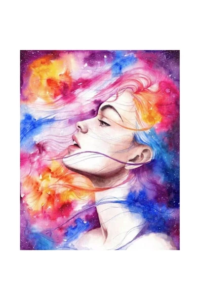 Canvas Özgürleşmiş Kadın Sayılarla Boyama Seti Kasnaklı 40 X 50 Cm - Resim 2