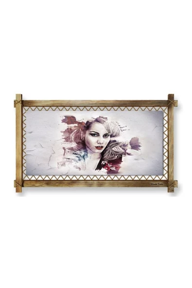 Kanvas Soyut Led Işıklı Rustik Tablo 96 X 66 Cm - Resim 3