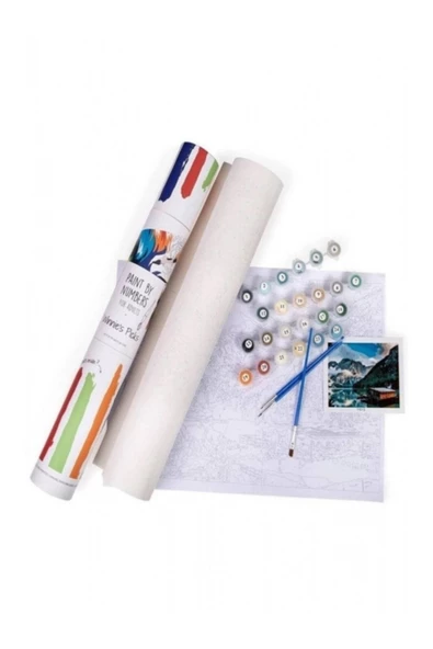 Canvas Kadının Esareti 3 Sayılarla Boyama Seti  Kasnaklı 40 x 50 cm - Resim 2