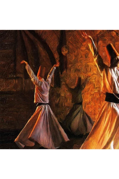 Canvas Öz e Yolculuk Mevlana 2 Sayılarla Boyama Seti Rulo - 1