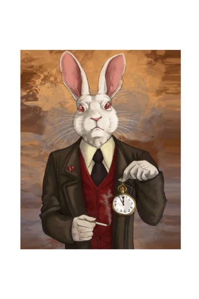 Canvas Tavşanın Zerafeti Sayılarla Boyama Seti  Kasnaklı 100 x 140 cm ürün görseli 1