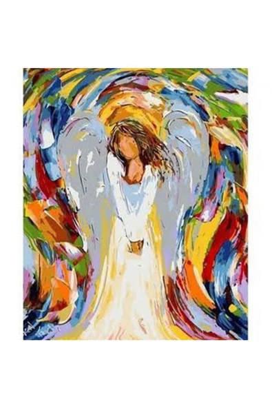 Canvas Melek Anne Sayılarla Boyama Seti  Kasnaklı 40 x 50 cm ürün görseli 1