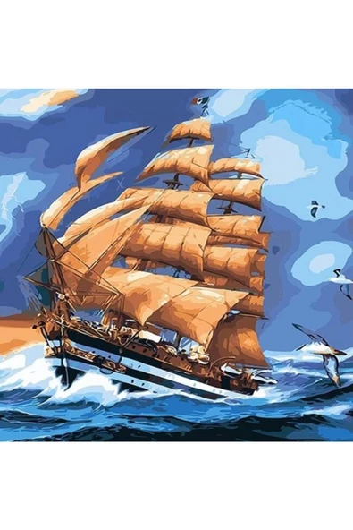 Canvas Seyir Defteri Sayıarla Boyama Seti  Kasnaklı 50 x 65 cm ürün görseli 1