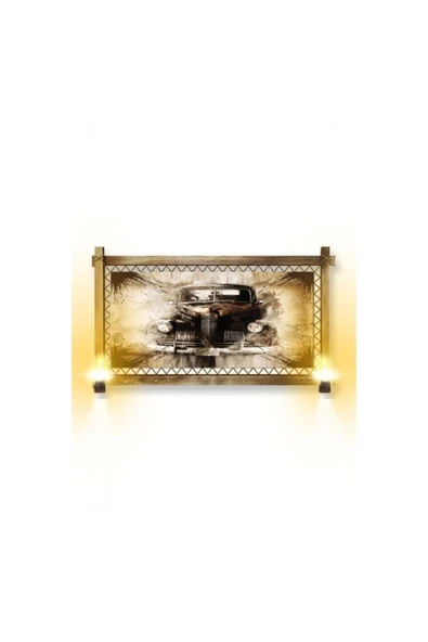 Kanvas Antika Araba Rustik Lambalı Tablo ürün görseli 1