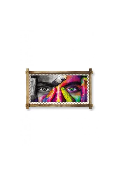 Defnada Kanvas Soyut Led Işıklı Rustik Tablo ürün görseli 1