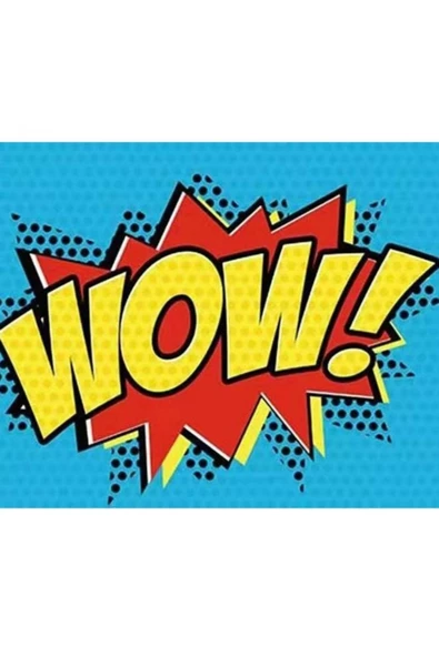Canvas Pop Art Wow Sayılarla Boyama Seti  Kasnaklı 60 x 75 cm ürün görseli 1