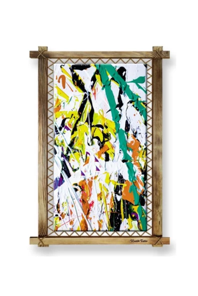 Kanvas Soyut Led Işıklı Rustik Tablo 96 X 66 Cm - Resim 4
