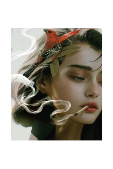 Canvas Aşık Kız Sayılarla Boyama Seti Rulo ürün görseli 1