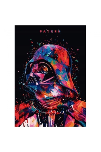 Canvas Starwars Darth Vader Sayılarla Boyama Seti  Kasnaklı 90 x 110 cm