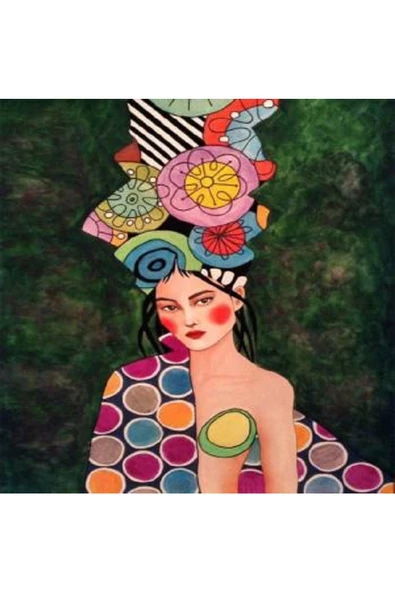 Canvas Kadın Ve Renkler Sayılarla Boyama Seti   Kasnaklı 100 x 140 cm ürün görseli 1