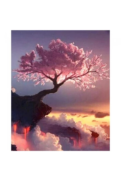 Canvas Baharın Gelişi Sayılarla Boyama Seti  Kasnaklı 60 x 75 cm ürün görseli 1