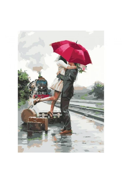 Canvas Elveda Romantizmi Sayılarla Boyama Seti  Kasnaklı 40 x 50 cm ürün görseli 1