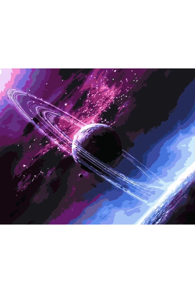Canvas Galaksi Sayılarla Boyama Seti Kasnaklı 70 x 90 cm ürün görseli 1