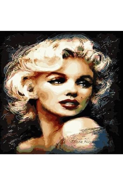 Canvas Marilyn Monroe Sayılarla Boyama Seti Kasnaklı 50x65 Cm ürün görseli 1
