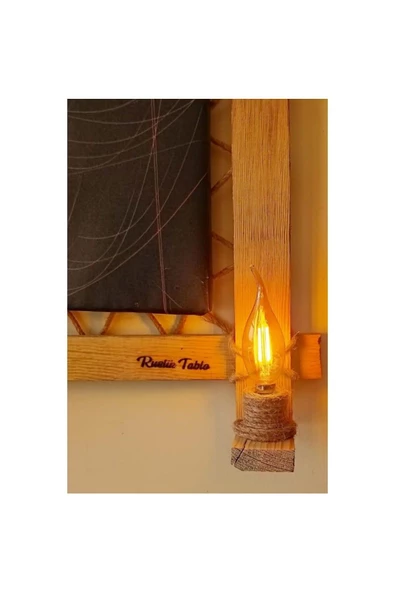 Kanvas Çiçek Rustik Lambalı Tablo 66 x 45 cm - Resim 2