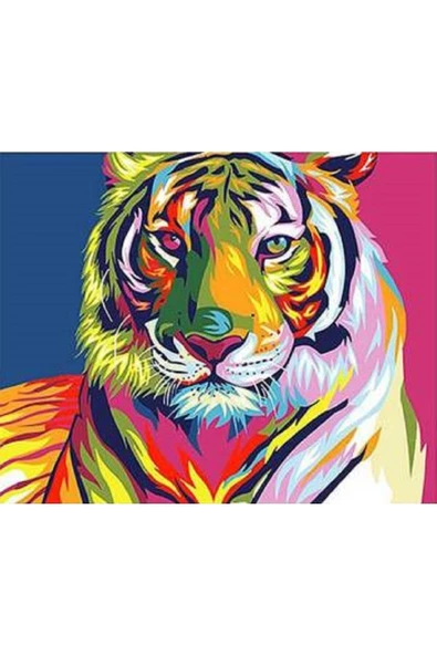 Canvas Kaplan Sayılarla Boyama Seti  Rulo ürün görseli 1