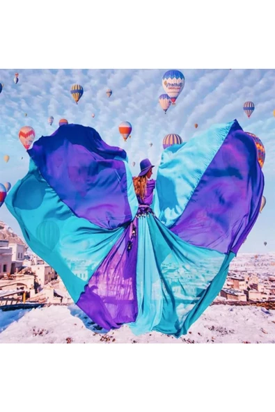 Canvas Uçuşan Elbise Sayılarla Boyama Seti  Kasnaklı 40 x 50 cm