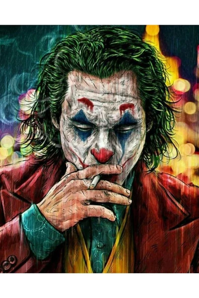 Canvas Yeşil Saçlı Joker Sayılarla Boyama SetiRulo
