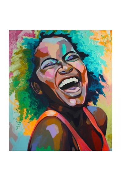 Canvas Afrika Kahkası  Sayılarla Boyama Seti  Kasnaklı 40 x 50 cm ürün görseli 1