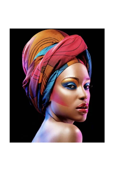 Canvas Afrika Makyajı 2 Sayılarla Boyama Seti Kasnaklı 100x140 Cm - 1