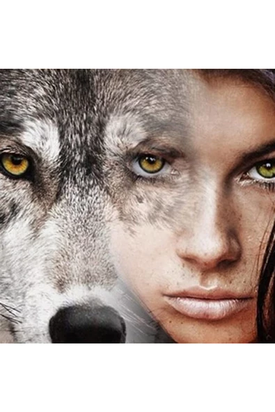 Canvas Kurt Kadın Sayılarla Boyama Seti  Kasnaklı 90 x 110 cm ürün görseli 1