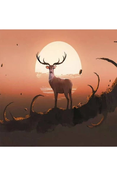 Canvas Cesur Geyik Sayılarla Boyama Seti Rulo 100 X 140 Cm ürün görseli 1