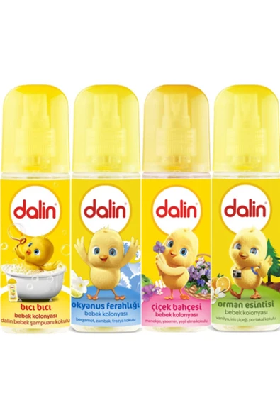 Dalin Bebek Kolonyası 150ML (Orman-Bahar-Çiçek-Okyanus) Karma 4 Lü Set