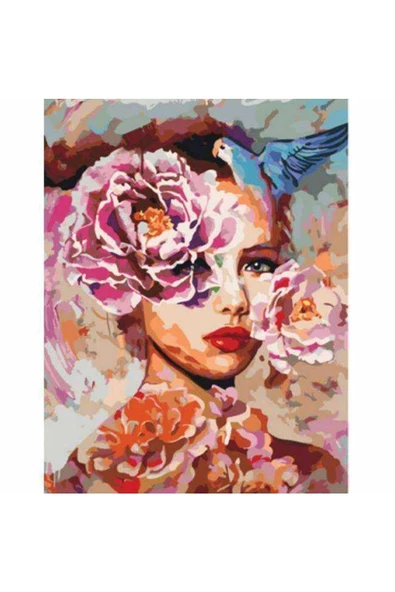 Canvas Masal Güzeli Sayılarla Boyama Seti Kasnaklı 50 X 65 Cm ürün görseli 1