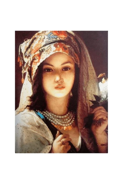 Canvas Türkmen Kızı Sayılarla Boyama Seti Kasnaklı 100 X 140 Cm ürün görseli 1