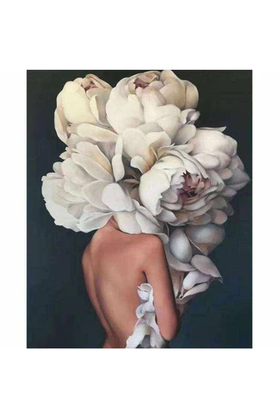 Canvas Çiçek Kadın 29 Sayılarla Boyama Seti Kasnaklı 100 X 140 Cm
