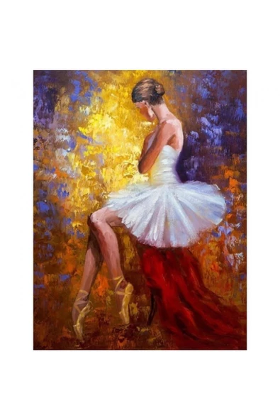 Canvas Balerin Sayılarla Boyama Seti  Kasnaklı 70 x 90 cm ürün görseli 1