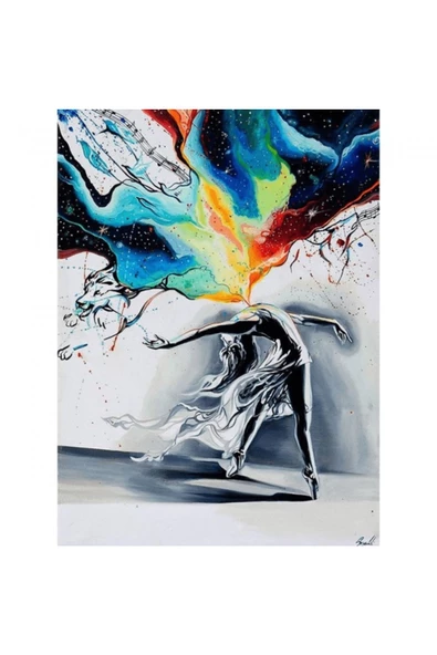 Canvas Renklerle Dans Sayılarla Boyama Seti  Kasnaklı 50 x 65 cm ürün görseli 1