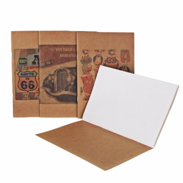 4 Lü Defter Orta Boy Kraft Kapak