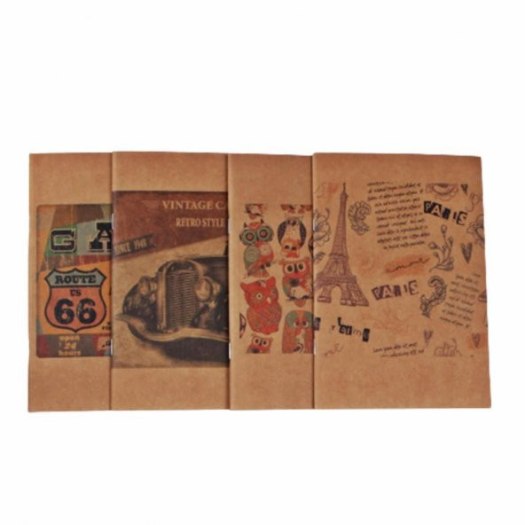 4 Lü Defter Orta Boy Kraft Kapak - 2