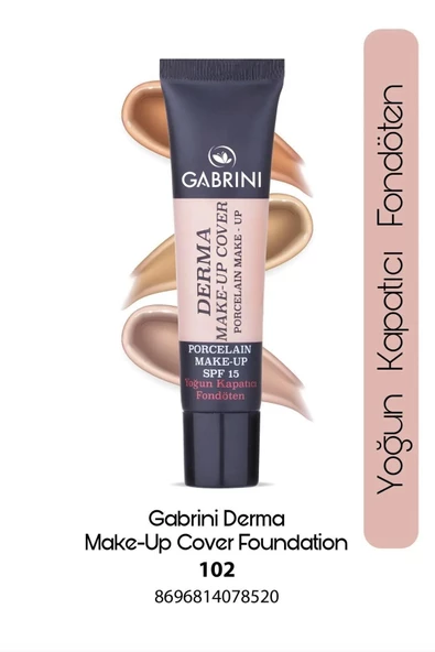 Gabrini Derma Make-Up Cover Yoğun Kapatıcı Fondöten (No:102) 40 ml