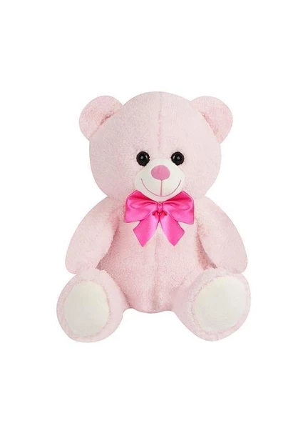 Kurdeleli Peluş Ayı (Pembe) 30 cm