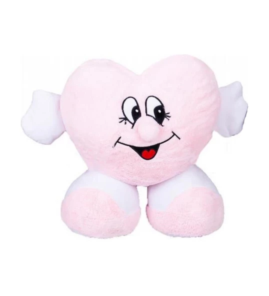 Ayaklı Kalp Peluş 40 cm (Pembe)