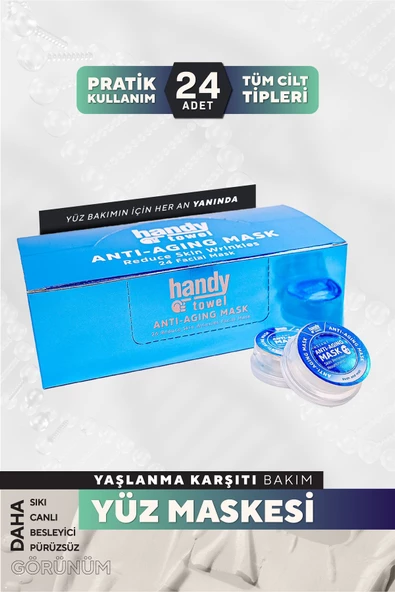 HandyTowel 24'lı Yaşlanma Karşıtı Kağıt Yüz Maskesi