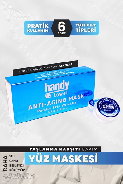 HandyTowel 6'lı Yaşlanma Karşıtı Kağıt Yüz Maskesi