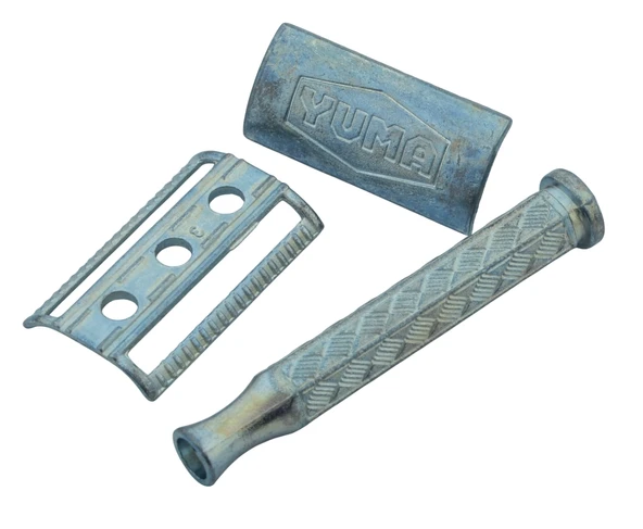 YUMA Paslanmaz Klasik Tıraş Makinesi+100 Adet (5x20) Tam Jilet - 3