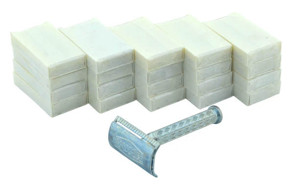 YUMA Paslanmaz Klasik Tıraş Makinesi+100 Adet (5x20) Tam Jilet - 2