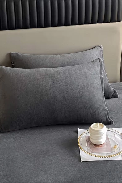 Kadife Kumaş Fitted Lastikli Çarşaf Takımı 160x200+30 cm - 3