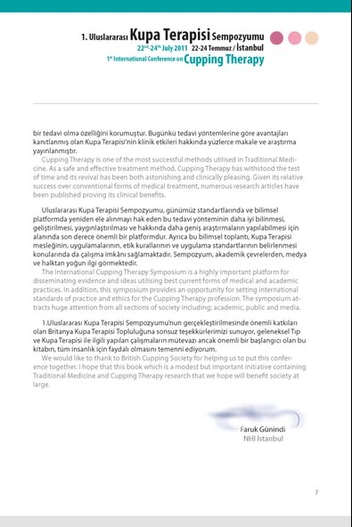 1. Uluslararası Kupa Terapisi Sempozyumu 2011 Özel Kitabı - Abstract Book - 6