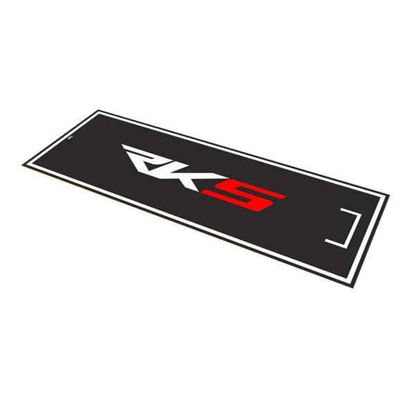 Rks Uyumlu Siyah Desenli 80 X 220 Cm Kaydırmaz Motosiklet Halısı