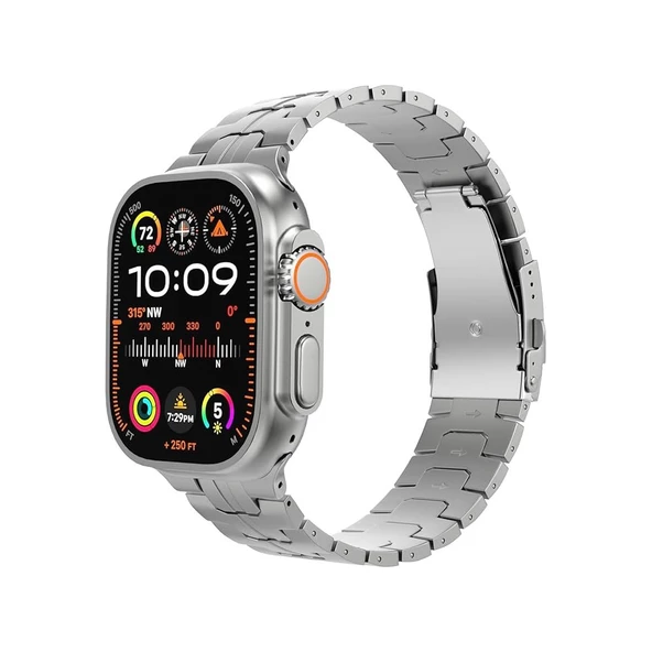 ScHitec Watch Ultra 2 Amoled Ekran WaterProof 3 Kordonlu Akıllı Saat 1Gb Hafıza Titanyum Gümüş