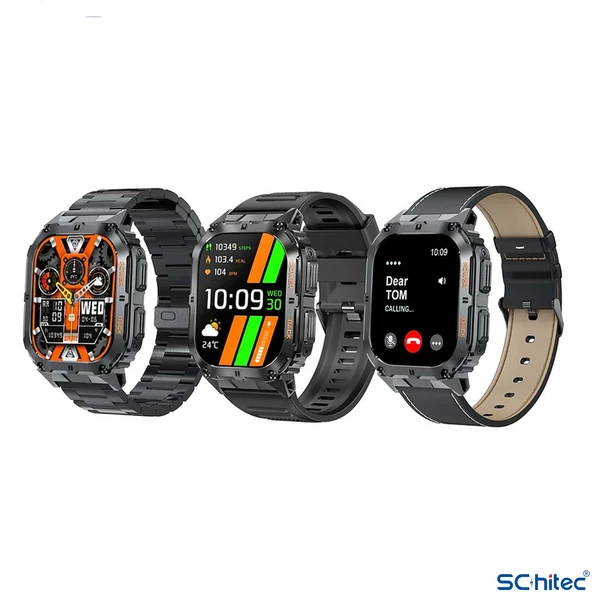 ScHitec Watch Ultra 3 Amoled Ekran WaterProof 3 Kordonlu Akıllı Saat Titanyum Grey - 3